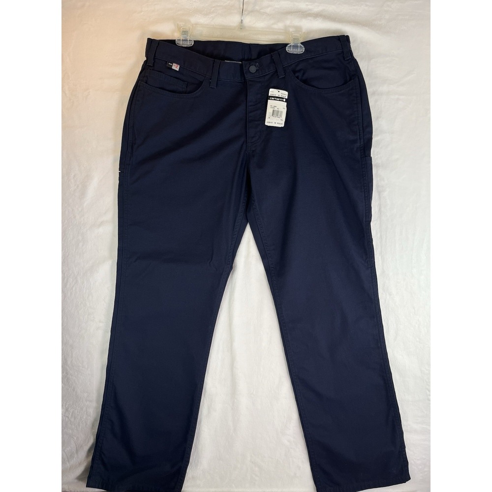 NWT Carhartt Pants Woman's  FR Cat 2 12 Rugged Flex Navy Canvas Uniform Workwear